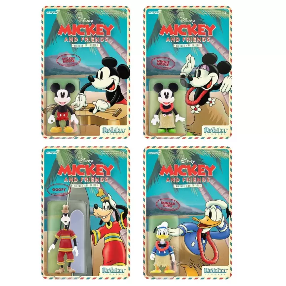 Super7 Disney^Disney Reaction Figures - Vintage Collection Wave 2 Full Set - Hawaiian Holiday (Set Of 4)