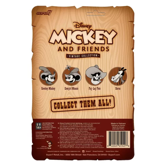 Super7 Disney^Disney Reaction Figures Wave 3 - Vintage Collection - Cowboy Mickey