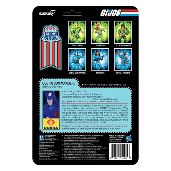 Super7 G.I. Joe^G.I. Joe Reaction Figures Wave 1B - Cobra Commander (Glow Patrol)