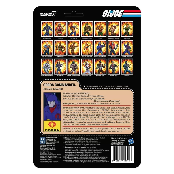 Super7 G.I. Joe^G.I. Joe Reaction Figures Wave 3 - Cobra Commander (Toy Colors)
