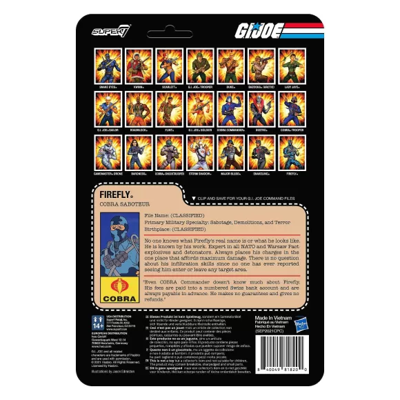 Super7 G.I. Joe^G.I. Joe Reaction Figures Wave 3 - Firefly (Comic Colors)