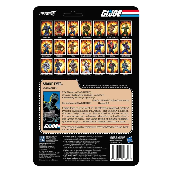 Super7 G.I. Joe^G.I. Joe Reaction Figures Wave 3 - Snake Eyes (Cartoon V2)