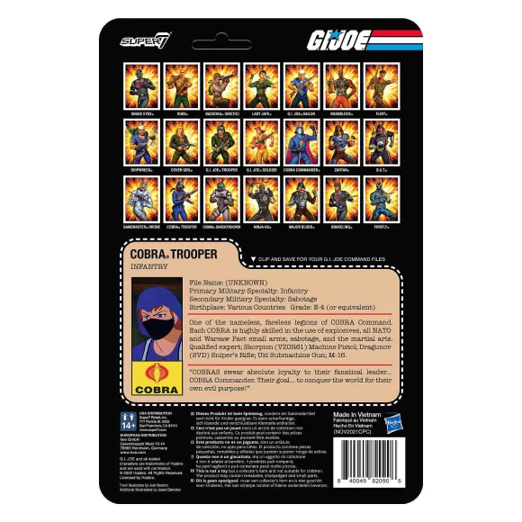 Super7 G.I. Joe^G.I. Joe Reaction Wave 4 - Cobra Female Trooper Long Black Hair (Dk Brown)