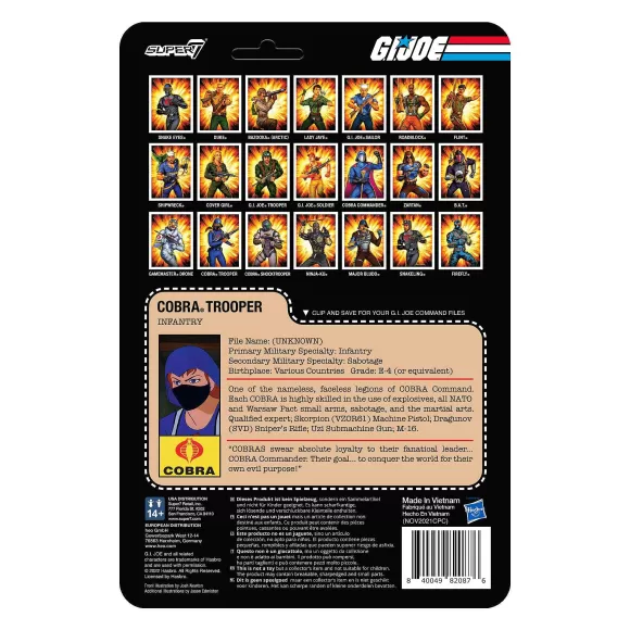 Super7 G.I. Joe^G.I. Joe Reaction Wave 4 - Cobra Female Trooper Medium Black Hair (Dk Brown)
