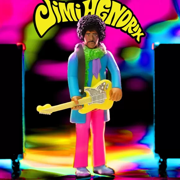 Super7 Jimi Hendrix^Jimi Hendrix Reaction Figures - Jimi Hendrix Blacklight (Are You Experienced)