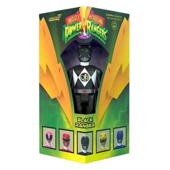 Super7 Mighty Morphin Power Rangers^Mighty Morphin Power Rangers Reaction Sdcc 2023 - Black Ranger [Triangle Box] [Sdcc 2023]