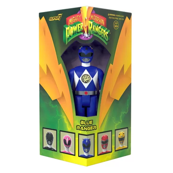 Super7 Mighty Morphin Power Rangers^Mighty Morphin Power Rangers Reaction Sdcc 2023 - Blue Ranger [Triangle Box] [Sdcc 2023]
