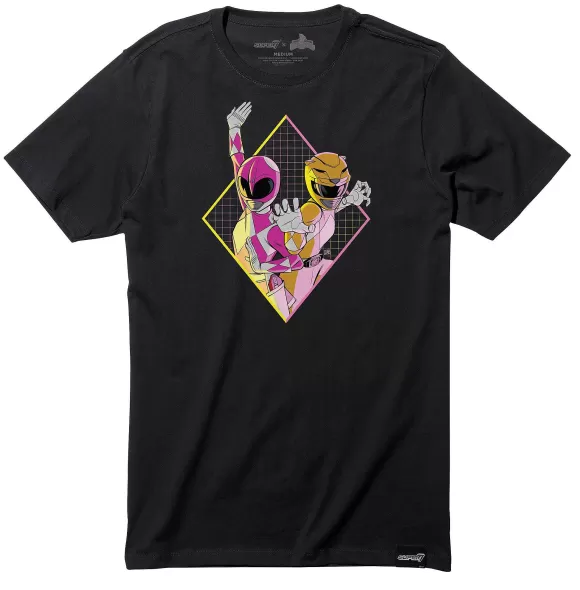 Super7 Mighty Morphin Power Rangers^Mighty Morphin Power Rangers T-Shirt - Pink And Yellow Power Rangers