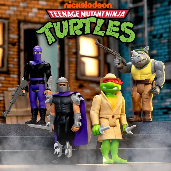 Super7 Teenage Mutant Ninja Turtles^Teenage Mutant Ninja Turtles Reaction Figures Wave 8 - Undercover Raphael, Shredder, Rocksteady & Foot Soldier (Cartoon)
