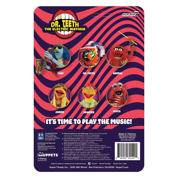 Super7 The Muppets^The Muppets Reaction Figures Wave 1- Electric Mayhem Band - Dr. Teeth