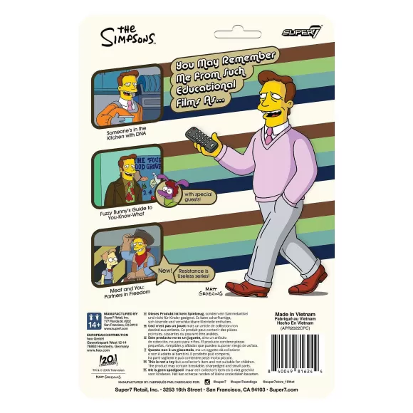 Super7 The Simpsons^The Simpsons Reaction W2 - Troy Mcclure (Fuzzy Bunny'S Guide To You-Know-What)