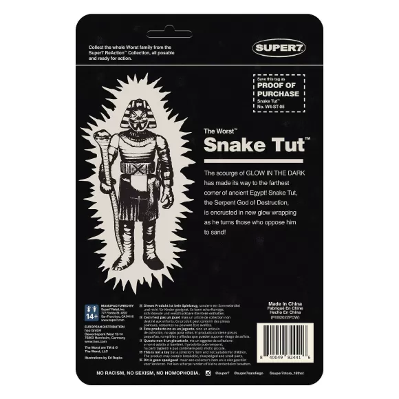 Super7 The Worst^The Worst Reaction Wave 1 - Snake Tut (Monster Glow)