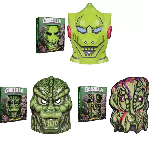 Super7 Godzilla^Toho Masks Set Of 3 - Mechagodzilla, Hedorah & Godzilla Glow